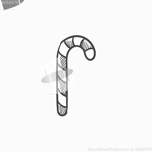 Image of Candy cane sketch icon.