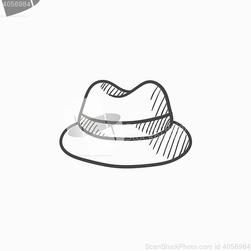 Image of Classic hat sketch icon.