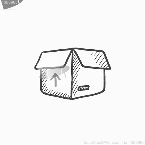 Image of Carton package box sketch icon.