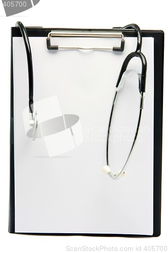 Image of stethoscope notepad