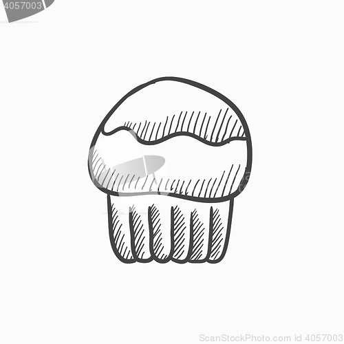 Image of Cupcake sketch icon.