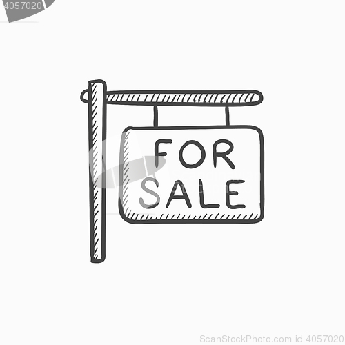 Image of For sale placard sketch icon.