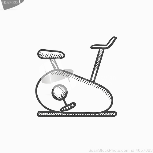 Image of Exercise bike sketch icon.