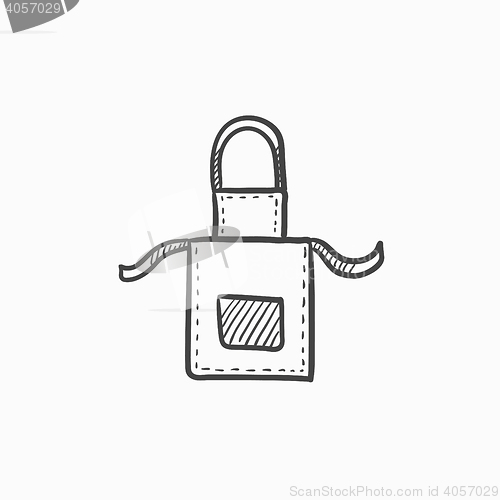 Image of Kitchen apron sketch icon.