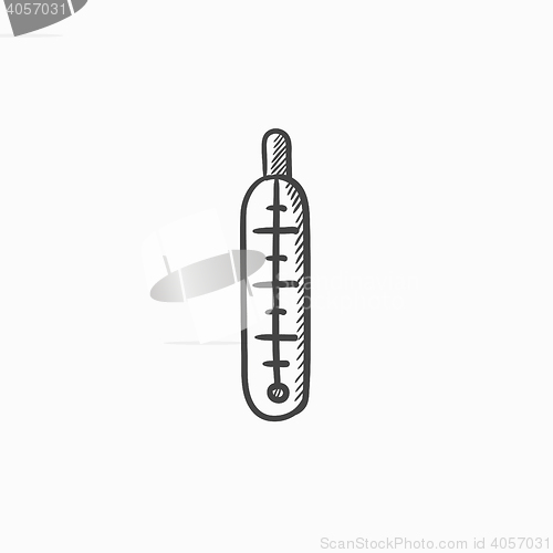 Image of Medical thermometer sketch icon.