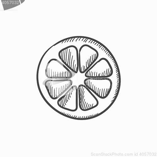 Image of Slice of lemon sketch icon.