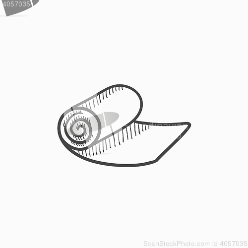 Image of Camping carpet sketch icon.