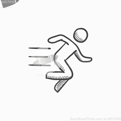 Image of Running man sketch icon.