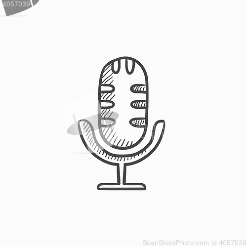 Image of Retro microphone sketch icon.