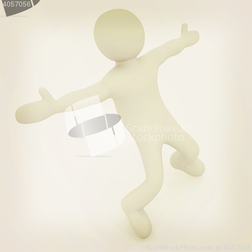 Image of 3d man isolated on white. Series: morning exercises - flexibilit