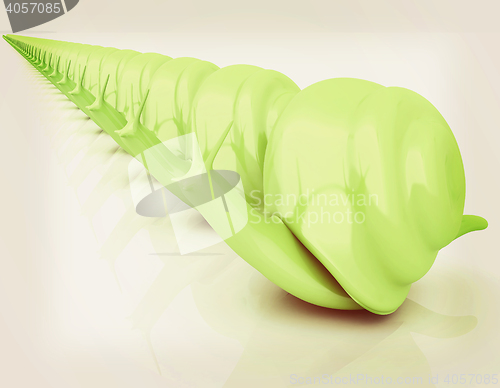 Image of 3d fantasy animals, snails on white background . 3D illustration