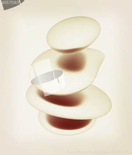 Image of Metallic spa stones . 3D illustration. Vintage style.