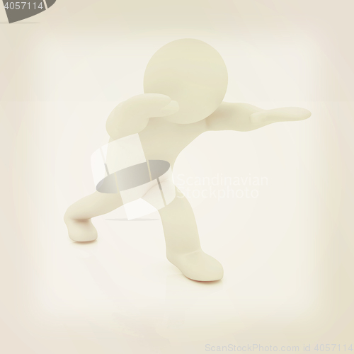 Image of 3d man isolated on white. Series: morning exercises - flexibilit