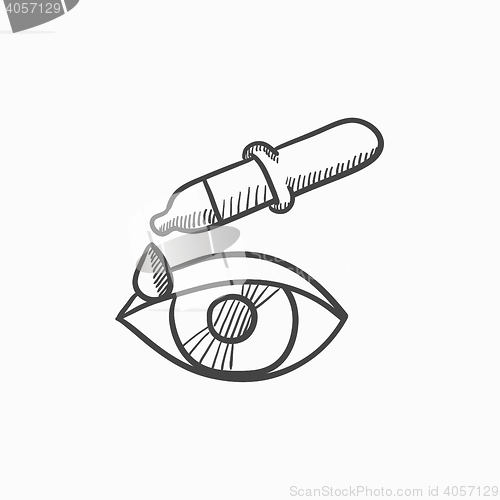 Image of Pipette and eye sketch icon.