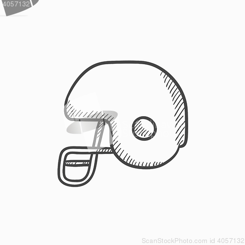 Image of Hockey helmet sketch icon.