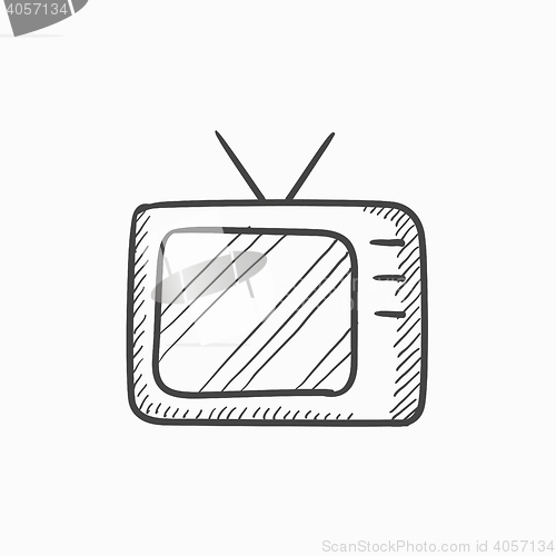 Image of Retro television sketch icon.