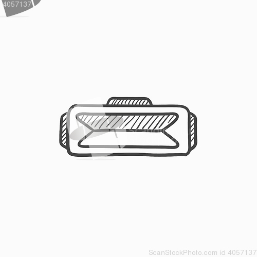 Image of Virtual reality headset sketch icon.