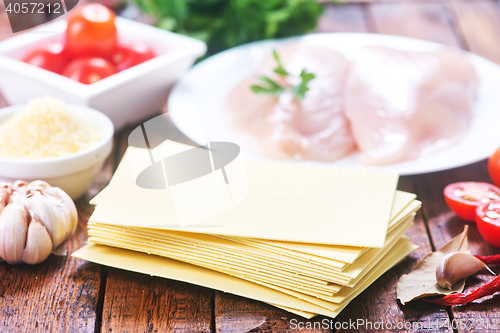 Image of ingredients for lasagna