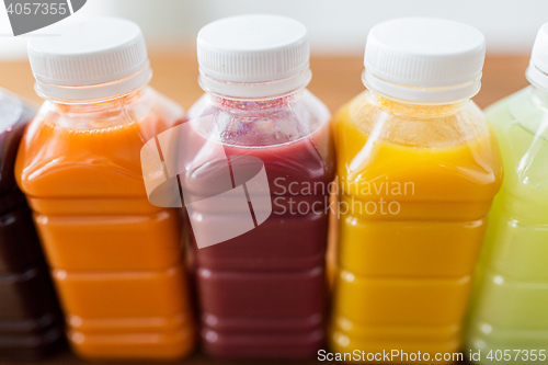 Image of bottles with different fruit or vegetable juices