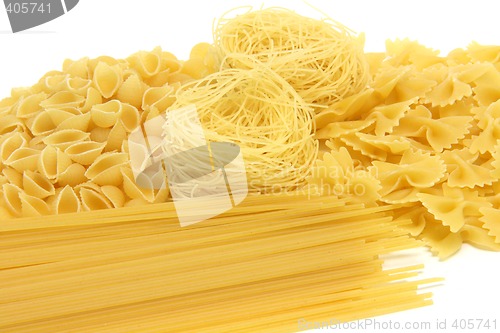 Image of spaghetti assortment isolated