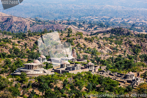 Image of Hindu temples in Kumbhalgarh fort. Rajasthan, India