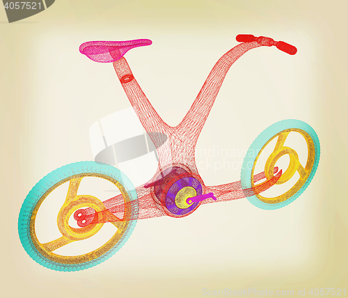 Image of 3d modern bike concept. 3D illustration. Vintage style.