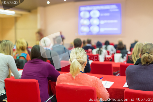 Image of Audience in lecture hall on scientific conference.