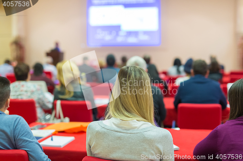 Image of Audience in lecture hall on scientific conference.