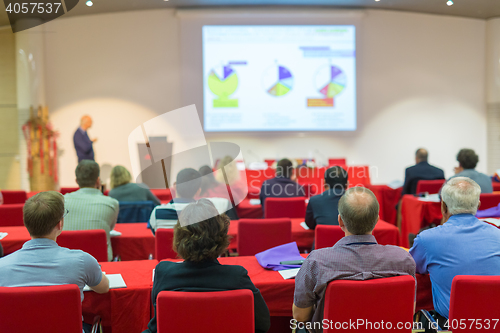Image of Audience in lecture hall on scientific conference.