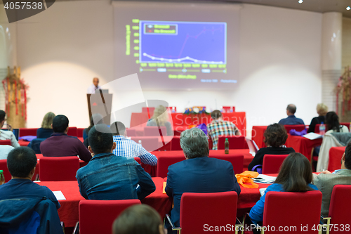 Image of Audience in lecture hall on scientific conference.