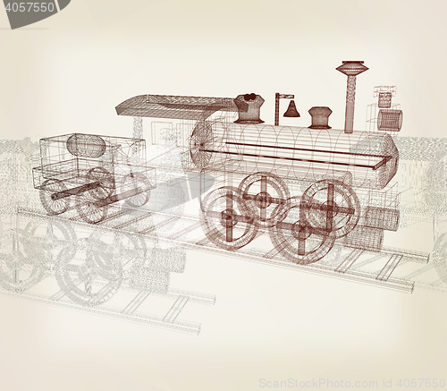 Image of . 3D illustration. Vintage style.