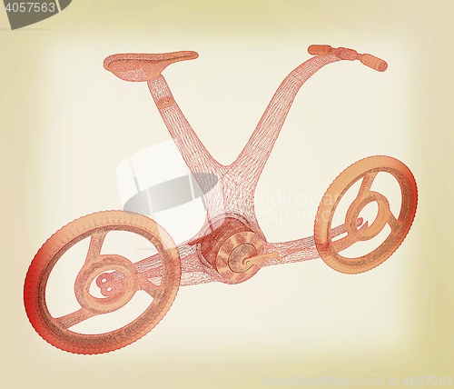 Image of 3d modern bike concept. 3D illustration. Vintage style.