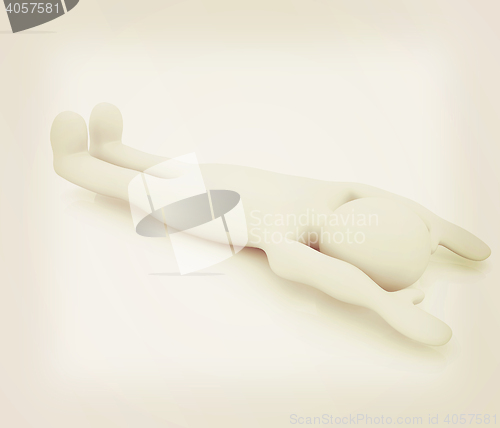 Image of 3d man isolated on white. Series: morning exercises - flexibilit