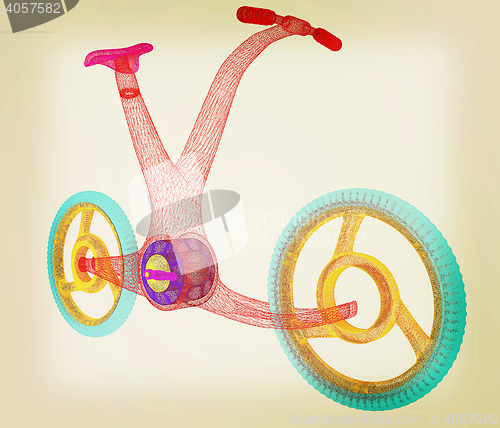 Image of 3d modern bike concept. 3D illustration. Vintage style.