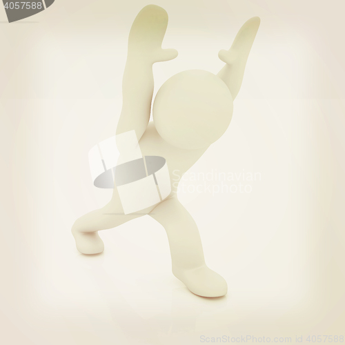 Image of 3d man isolated on white. Series: morning exercises - flexibilit