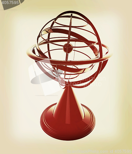 Image of Terrestrial globe model . 3D illustration. Vintage style.