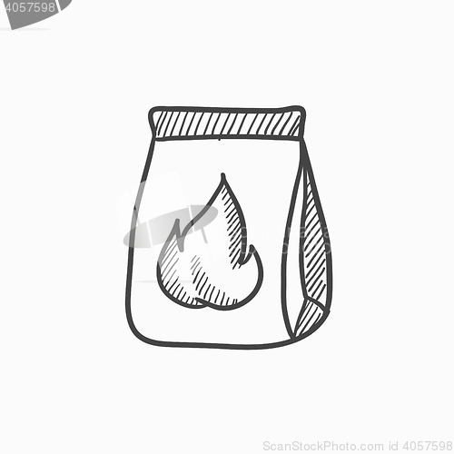 Image of Take-away meals package sketch icon.