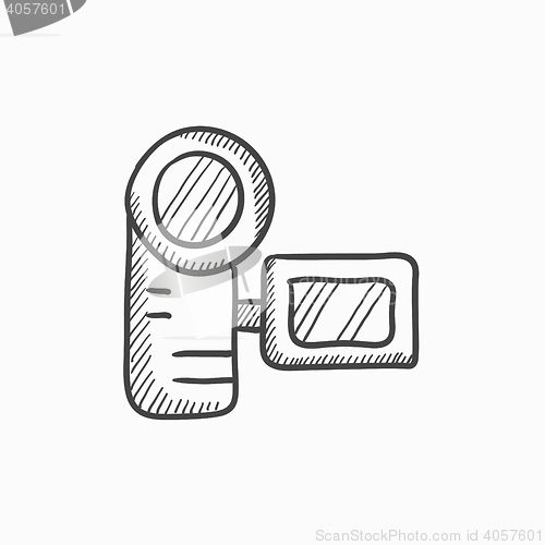 Image of Digital video camera sketch icon.