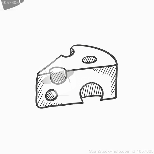 Image of Piece of cheese sketch icon.