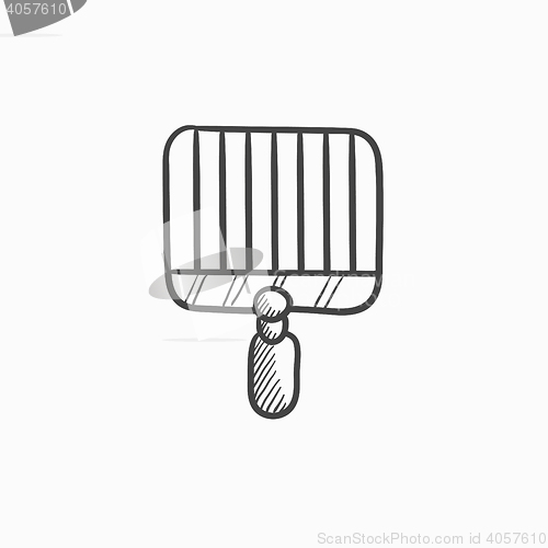 Image of Empty barbecue grill grate sketch icon.