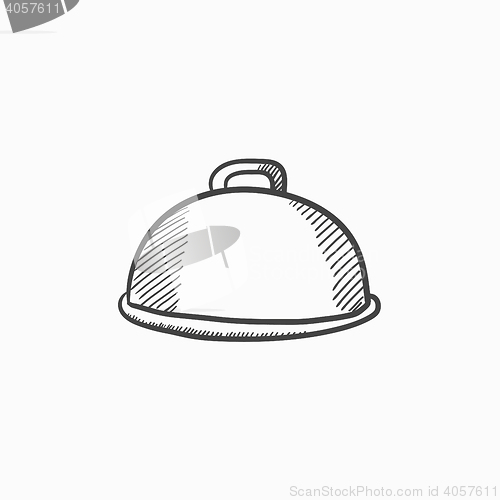 Image of Restaurant cloche sketch icon.