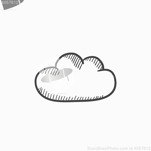 Image of Cloud computing sketch icon.