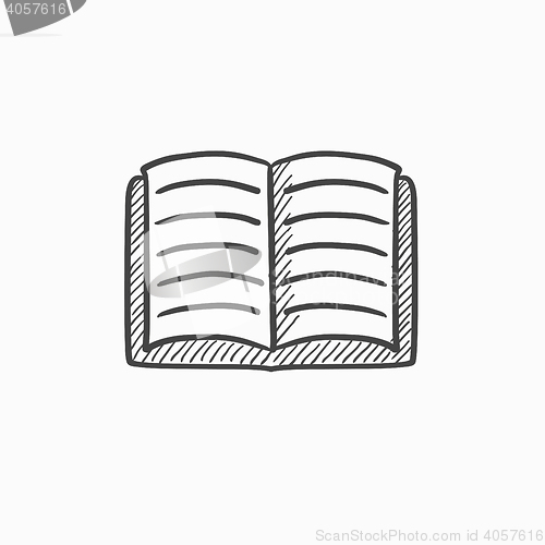 Image of Open book sketch icon.