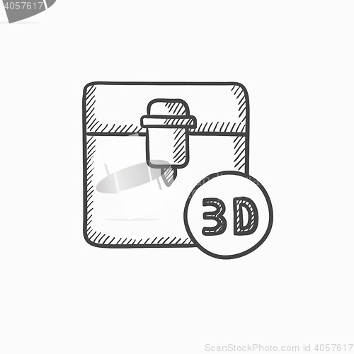 Image of Tree D printing sketch icon.
