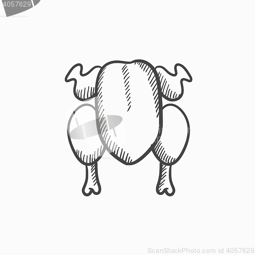 Image of Raw chicken sketch icon.