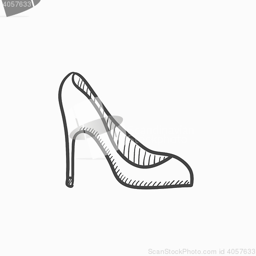 Image of Heel shoe sketch icon.