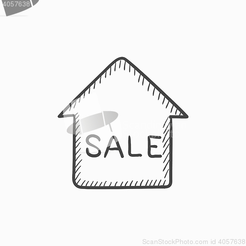 Image of House for sale sketch icon.