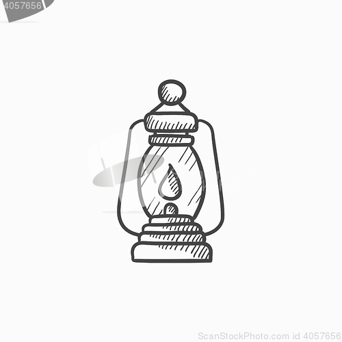 Image of Camping lantern sketch icon.