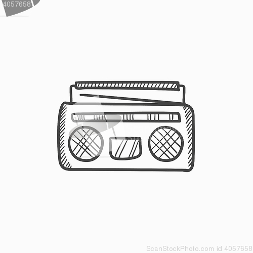 Image of Radio cassette player sketch icon.