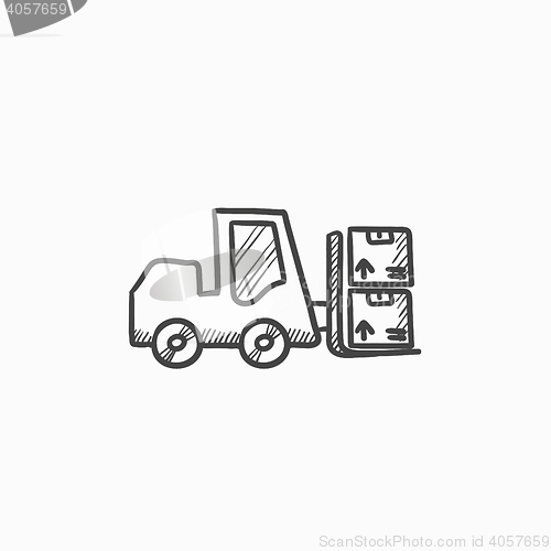 Image of Forklift sketch icon.